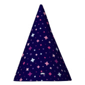 Blue Pink Purple Stars Cosmic Space. パーティーハット (右)