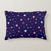 Blue Pink Purple Stars Cosmic Space Night Sky. アクセントクッション (正面)