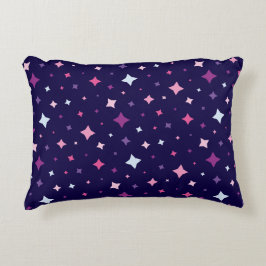 Blue Pink Purple Stars Cosmic Space Night Sky. アクセントクッション