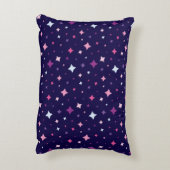Blue Pink Purple Stars Cosmic Space Night Sky. アクセントクッション (裏面(縦))