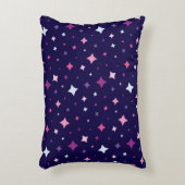 Blue Pink Purple Stars Cosmic Space Night Sky. アクセントクッション (正面(垂直))