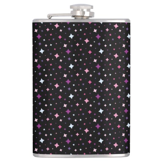 Blue Pink Purple Stars Cosmic Space Night Sky. フラスク (正面)