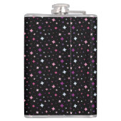 Blue Pink Purple Stars Cosmic Space Night Sky. フラスク (裏面)