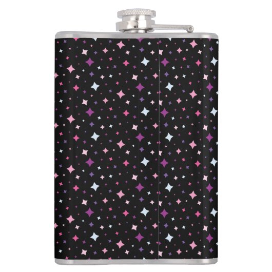 Blue Pink Purple Stars Cosmic Space Night Sky. フラスク (裏面)