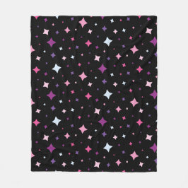 Blue Pink Purple Stars Cosmic Space Night Sky. フリースブランケット