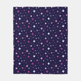 Blue Pink Purple Stars Cosmic Space Night Sky. フリースブランケット