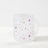 Blue Pink Purple Stars Cosmic Space Night Sky. フロストグラスマグカップ (正面右)