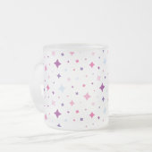 Blue Pink Purple Stars Cosmic Space Night Sky. フロストグラスマグカップ (正面左)