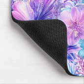 BLUE PINK PURPLE UNDERSEA PLANTS & SEASHELLS マウスパッド (コーナー)