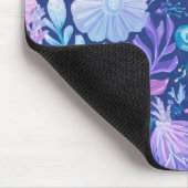 BLUE PINK PURPLE UNDERSEA PLANTS & SEASHELLS マウスパッド (コーナー)