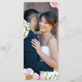 Blue Pink Watercolor Flowers QR Code Wedding メニュー (裏面)