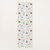 Blue Pink Wildflower Botanical Custom Name ヨガマット (裏面)