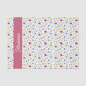 Blue Pink Wildflower Watercolor Tissue Paper 薄葉紙 (正面)