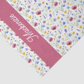 Blue Pink Wildflower Watercolor Tissue Paper 薄葉紙 (詳細)