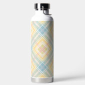 BLUE PINK YELLOW EASTER PLAID PATTERN ウォーターボトル (左面)