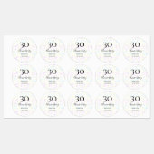 Blue pink yellow polka dots 30th anniversary name  ラベル (シート)