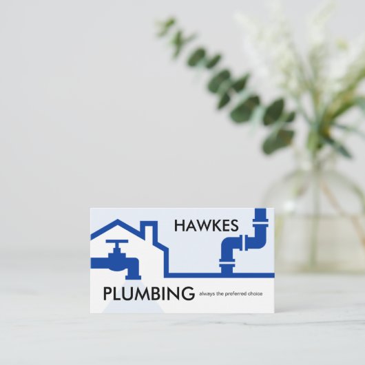 Blue Pipes Building Frame Leaking Faucet 名刺 (スタンド正面)