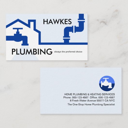 Blue Pipes Building Frame Leaking Faucet 名刺 (正面/裏面)