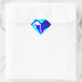 Blue Pixel Gemスタンプ ラウンドシール (バッグ)