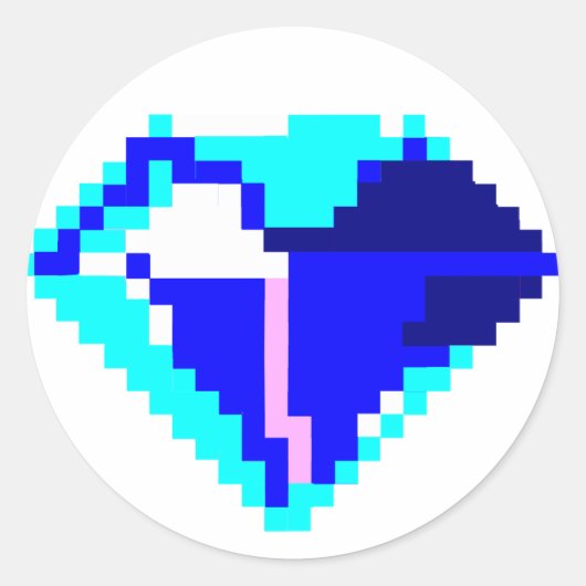 Blue Pixel Gemスタンプ ラウンドシール (正面)