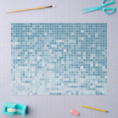 Blue Pixel Mosaic Gradient 薄葉紙 (クラフト)