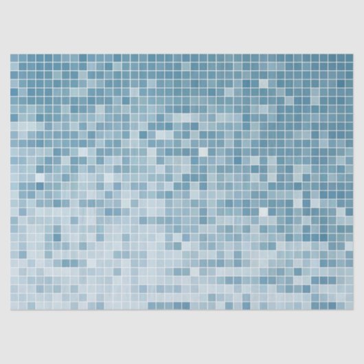 Blue Pixel Mosaic Gradient 薄葉紙 (正面)