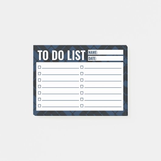 Blue Plaidチェックリスト ポストイット (正面)