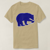 Blue Plaid Bear 453  Tシャツ (デザイン正面)