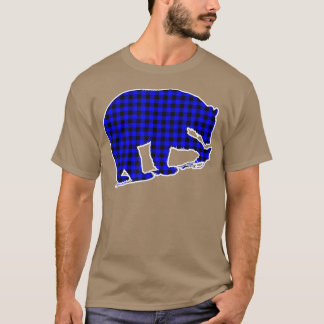 Blue Plaid Bear 453  Tシャツ
