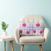 Blue Plaid Cherry ランバークッション (椅子)