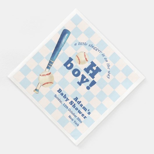 Blue Plaid Little Slugger Baseball Baby Shower  (コーナー)