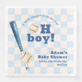 Blue Plaid Little Slugger Baseball Baby Shower  (正面)