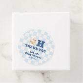 Blue Plaid Little Slugger Baseball Baby Shower フェイバータグ (インサイチュ)