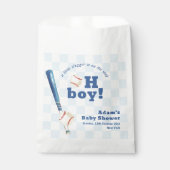Blue Plaid Little Slugger Baseball Baby Shower  フェイバーバッグ (正面)