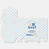 Blue Plaid Little Slugger Baseball Baby Shower  フェイバーボックス (見開き)