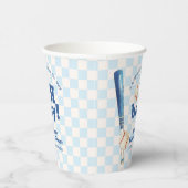 Blue Plaid Little Slugger Baseball Baby Shower  紙コップ (右)