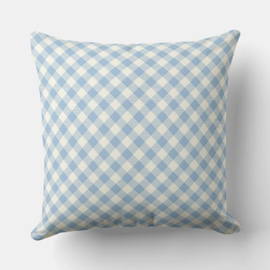 Blue Plaid Pillow クッション (裏面)