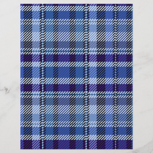 Blue Plaid Scrapbook Paper 2-Sided Page (正面)