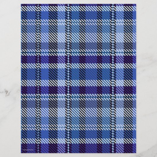 Blue Plaid Scrapbook Paper 2-Sided Page (裏面)