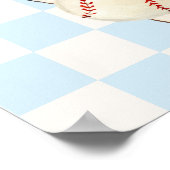 Blue Plaid Slugger Baseball Baby Shower Welcome ポスター (角)