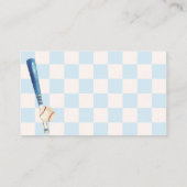 Blue Plaid Slugger Baseball Books For Baby Shower  エンクロージャーカード (裏面)
