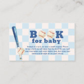 Blue Plaid Slugger Baseball Books For Baby Shower  エンクロージャーカード (正面)