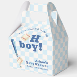 Blue Plaid Slugger Baseball Boy Baby Shower  フェイバーボックス