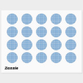 Blue Plaid Sticker/Envelope Seal ラウンドシール (シート)