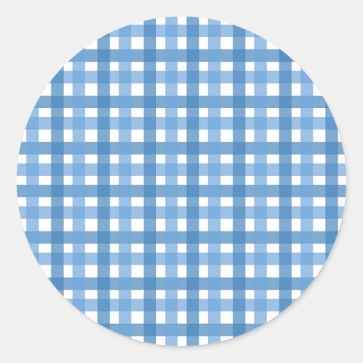 Blue Plaid Sticker/Envelope Seal ラウンドシール (正面)
