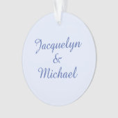 Blue Plain Elegant Modern Calligraphy Name オーナメント (正面)