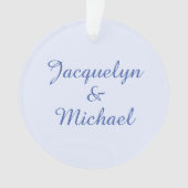 Blue Plain Elegant Modern Calligraphy Name オーナメント (正面)