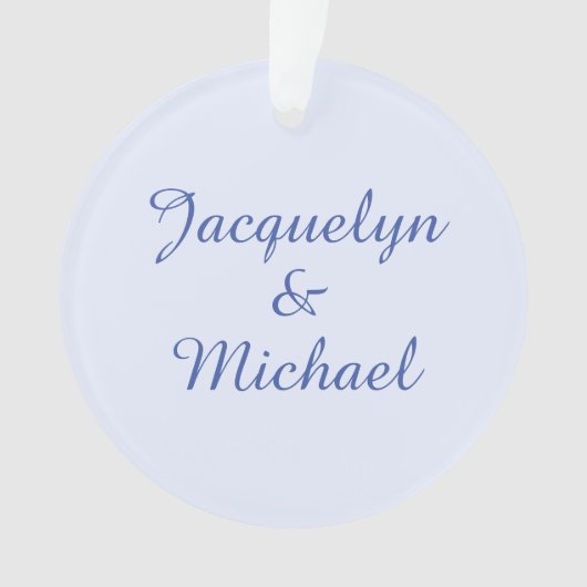 Blue Plain Elegant Modern Calligraphy Name オーナメント (正面)