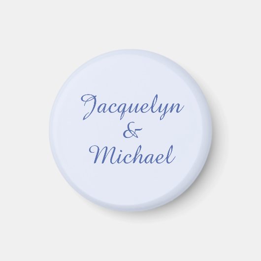 Blue Plain Elegant Modern Calligraphy Name マグネット (正面)