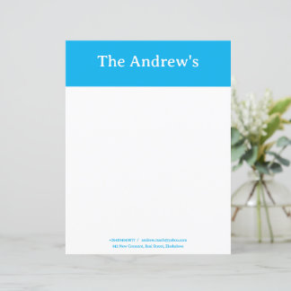 Blue Plain Simple Stationary Paper